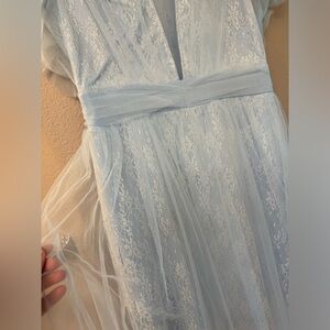 Women’s SHEIN size large long lace baby blue dress